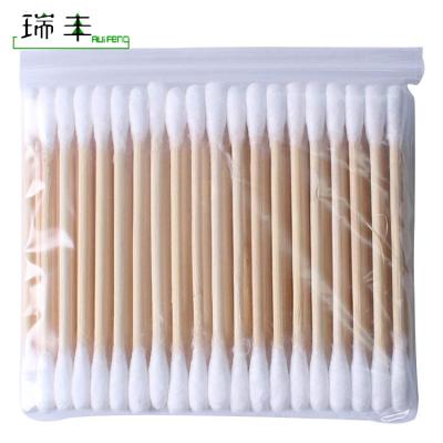 China Factory Wholesale Disposable Sterile Disposable Wooden Stick Medical Cotton Swab for sale