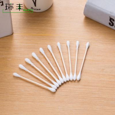 China Sterile Medical Use Disposable Wooden Stick Baby Use Plastic Cotton Buds for sale