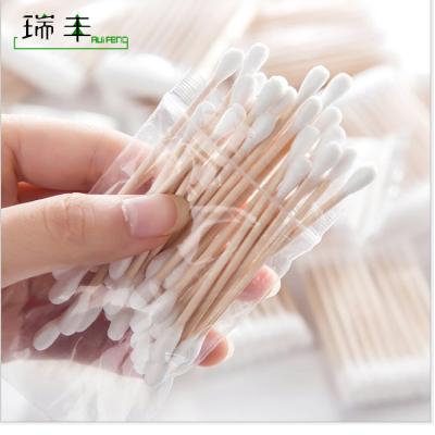 China Customized Sterile Disposable Medical Cotton Ear Cleaning Stick Wooden Buds for sale