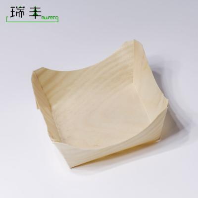 China Disposable Restaurant Food Conveyor Customized Japanese Wooden Boat For Sushi for sale