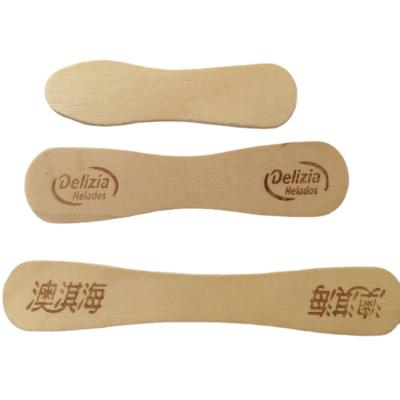 China Sustainable Natural Birch Wood Color Custom Printed Wooden Spoon for sale