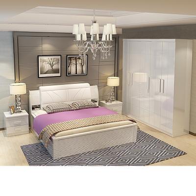 China Hot Selling High Gloss Bedroom Furniture Modern Design Large Storage Bedroom High Gloss Storage With Nights Bedroom for sale