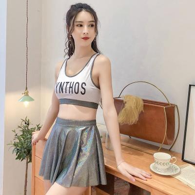 China New Design Two Piece Swimsuit Girl Beach Antibacterial Energetic Swimwear With Mini Skirt for sale