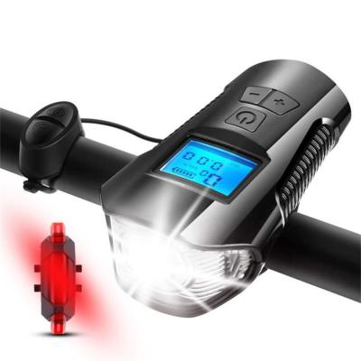 China Lightweight Waterproof USB Rechargeable Bicycle Bike Mount Light with Speed ​​Disc and Horn LED Bike Light for sale