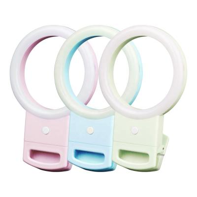 China USB Charging LED Selfie Ring Light Mini USB Mirror Fill Light Rechargeable Removable Warm White Light Lamp For Photo iPad Android Tablet for sale