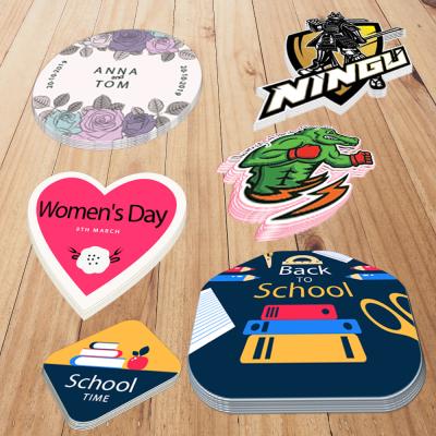 China Waterproof die cut custom design stickers for brand logo company name Hi-quality printing strong adhesive promotional use hot stamping stickers for sale