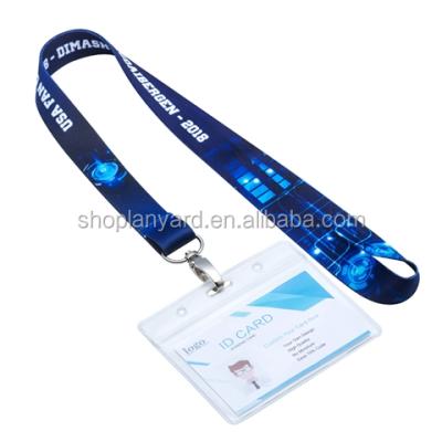 China Advertising Custom Bulk Business PVC Clear Card Sleeve With Lanyard for sale