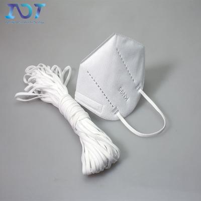 Κίνα Wholesales 2mm 3mm Adjustable Elastic Ear Rope Strap Round Earloop Flat Elastic Band Ear Rope For Face Mask προς πώληση