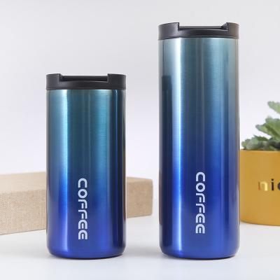 China New Technology Stainless Steel Vacuum Flask PORTABLE Straight Side Double Wall Insulated Thermal Coffee Mugs for sale