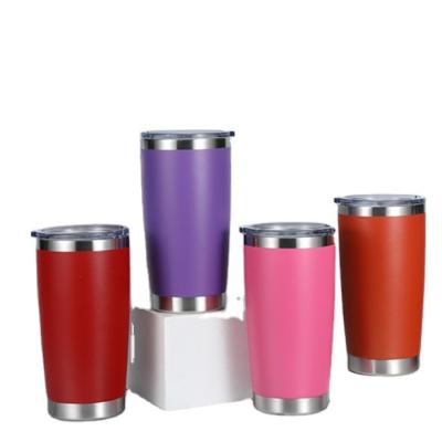 China 20 oz PORTABLE American Stainless Steel Vacuum Insulated Beer Mug with Clear Single Lid for sale