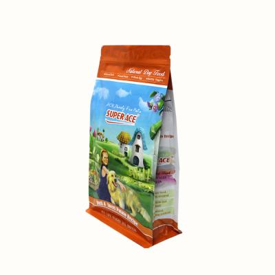 China Promotional Safety Recycle Retort Snack Pet Feed Flat Bottom Packaging Pouch With Zipper For Pet Food Bag for sale