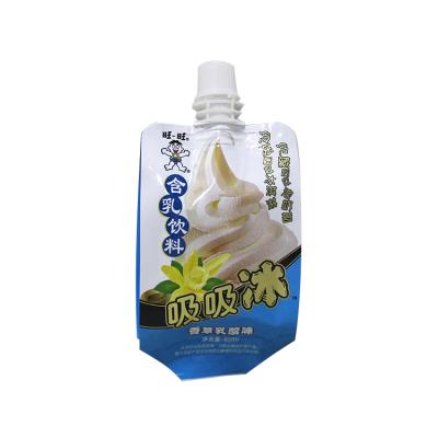 China Safety Stand Up Fruit Juice Packaging Spout Pouch Foil Foil Pouch With Spout for sale