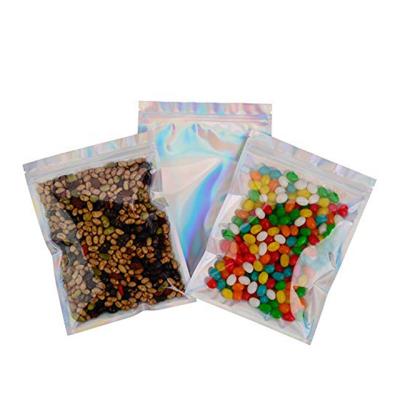 China Moisture Proof OEM Customize Hologram Three Side Seal Foil Mylar Laser Zip Lock Hologram Bags for sale