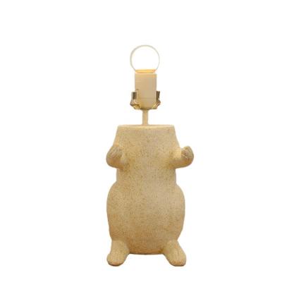 China Poly cartoon eclectic nordic simple bedside rabbit resintable lamp for decoration for sale