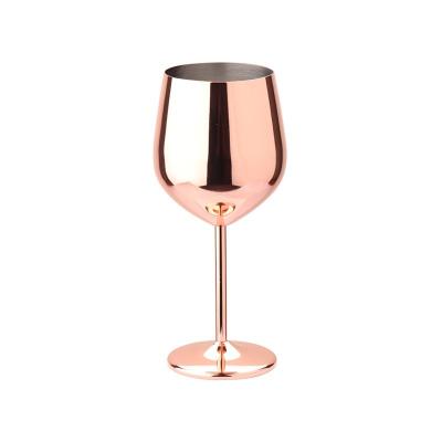 China Viable European Style 304 Stainless Steel Red Wine Glass Champagne Cup Vintage Creative Large Volume Drum Wine Glasses for sale