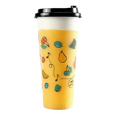 China Plastic Clear Frosted Disposable Coffee/Juice Disposable Bottles Beverage Cup Injection Mug Tea Cup/Water/Drinks/Jujce 90 Caliber Milk Milk for sale