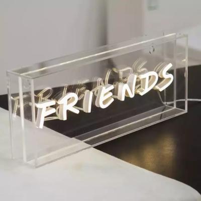 China Hard Hot Sale Custom Letters Words Acrylic Neon Box-Friends for sale