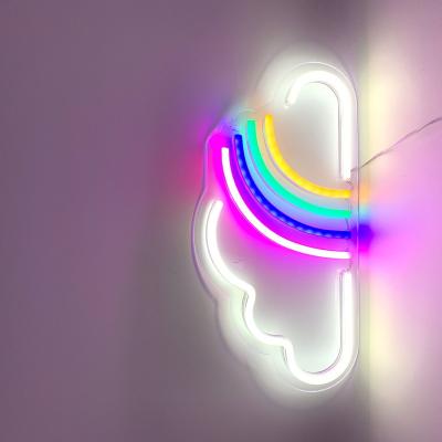 China Hard Newest Design Top Quality Custom Rainbow Cloud Led Neon Sign for sale