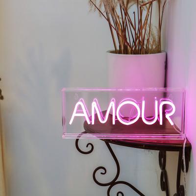 China Hard Maker Professional Neon Light Pink Neon Sign Box For Home Decoration for sale