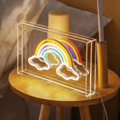 China Tough OEM Factory Suppliers Custom Design Lightweight Acrylic Neon Signs Box For Outdoor Decoration for sale