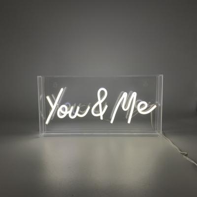 China Advertising Well New Type White PVC Tube Led Acrylic Neon Box For Home Bedroom for sale