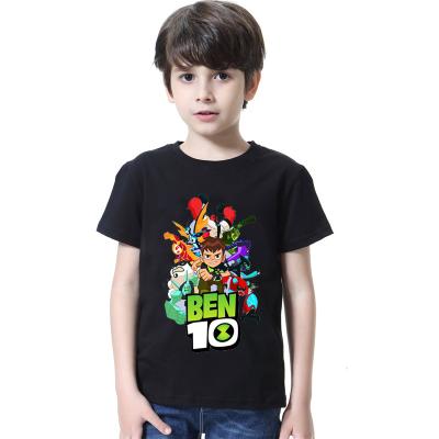 China Anti-pilling 1-14Y Boys Ben10 Printed Cotton T-shirt Shorts Sleeves Cute Kids Boys Girls Tees Summer Tops for sale