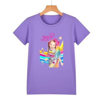 China Anti-pilling JOJO SIWA Printed Cute Sleeve O-Neck Shorts Summer Fashion Children Kids T-shirts Cotton Boys Girls Top Blouse for sale