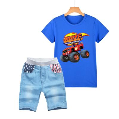 China 2021 Wholesale Summer Cotton Casual Soft Comfortable Kids Clothing Suits Set For Little Baby Boys for sale