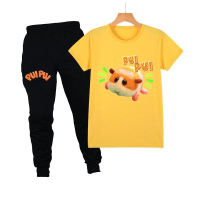 China 2021 summer casual children clothes baby boy girl fashion clothes sweat suit kids t-shirt two set for sale