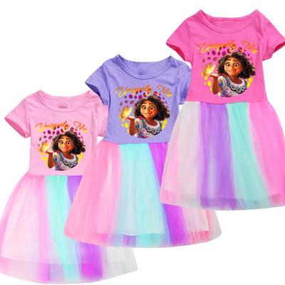 China New Arrival Anti-wrinkle Encanto Girls Dress Children Fashion Princess Dress Casual Short Sleeve Dresses for sale