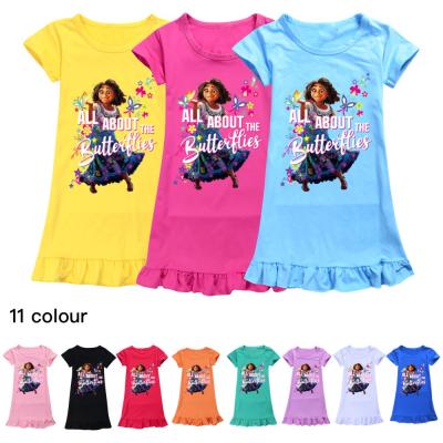 China Wholesale Anti-wrinkle Short Sleeve Beautiful Little Girls Dresses Baby Outfit Party Kids Clothing for sale