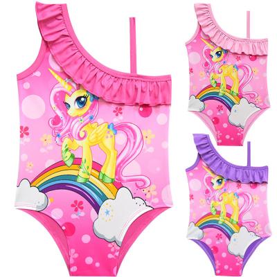 China 2021 QUICK DRY Girls Fashion Swimsuit Kids Summer Beach Girl One Piece Unicorn Swimwear Swimming Bathing Suit Bikini Dress for sale