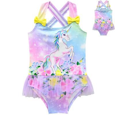 China QUICK DRY Babies Toddler One Piece Unicorn Pattern Swimsuit Swimwear Swimming Clothes 3-10Y for sale