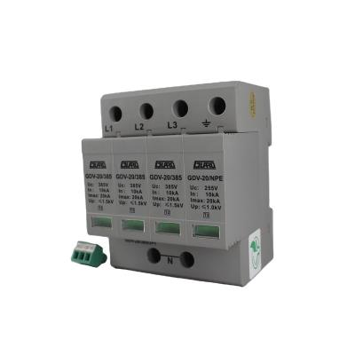 China Three Phase Device SPD 90mm*65mm*72mm (Factory Manufacture GDV-20KA-385V/3+1FM DC SPD Low Voltage Surge Protector Guard ToleranceÂ ±1 mm) for sale