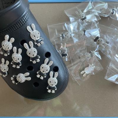 China Washable Croc Charm Hot Sale Metal Bling Diamond Crystal Butterfly Animal Croc Shoe Premium Ornament Charms For Croc Shoe for sale