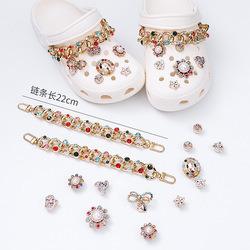 China Washable croc shoes flower diy accessories heartr decoration designer style lady metal material accessories for shoes for sale