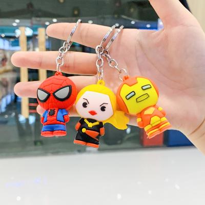 China OEM Amazon Hot Selling PopularPendant Hot Selling 3D Cartoon PVC Keychain PVC Cute Marvel Animation Actions Keychains for sale