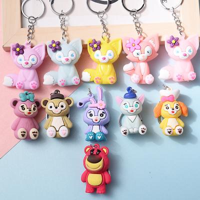 China OEM Amazon Hot Selling PopularPendant Hot Selling 3D Cartoon PVC Keychain PVC Cute Marvel Animation Actions Keychains for sale