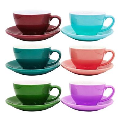 China Sustainable Cup Maker Drinkware Sets Ceramic Cappuccino Coffee Cups And Saucers For Hotel Restaurant Home Office for sale