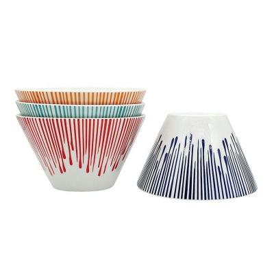 China Factory viable supplier modern rice bowl large under glazed ceramic large capacity soup bowl logo pattern custom size packaging for sale