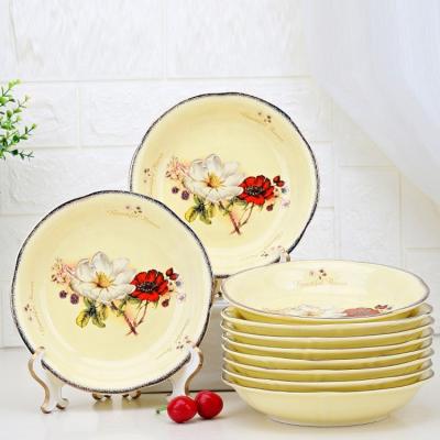 China Sustainable AB Grade 7 Inch Royal European High End Classic Dinner Plate Lunch Dishes With In Stock for sale