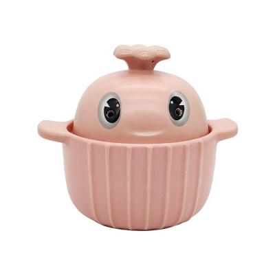 China Creative Logo Pattern Novel Kitchen Cookware Hotter Cookware Ceramic Casserole Soup Pot Stew Top Factory Customized Viable Mini for sale