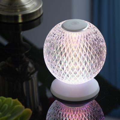 China 2021 Crystal Glass Globe Ball Light Bedroom Warmwhite Lighting Table Lamp Night Lamp USB Rechargabe Touch Switch Rheostat LED for sale