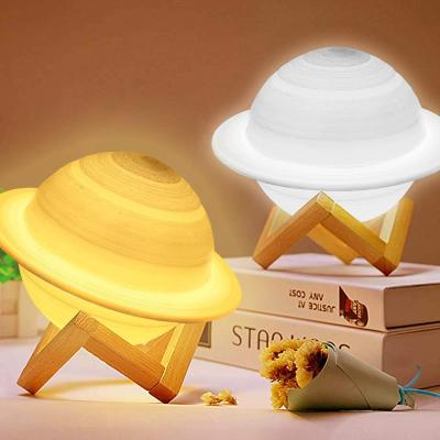 China 3D Printing Saturn Lamp Modern Touch LED Remote Night Light Decoration Lighting Starry Sky Lights USB Planet Fill Lamps For Kids Gift for sale