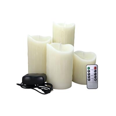 China Rechargeable Flameless LED Birthdays Pillar Lights Battery Operated with Flickering Moving Wicks with Remote and Timer for Home Decor for sale