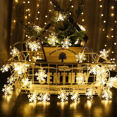 China Car Pics Show Christmas Lights Fairy LED Snowflake String Lights Battery/USB Powered Waterproof For Christmas Garden Patio Bedroom Party for sale