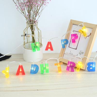 China AS PICS Show Happy Birthday LED String Lights Multi Color Light Up Letter Birthday Party Hanging Decorations for sale