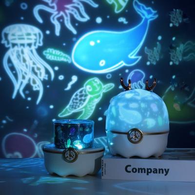 China Eclectic Star Projector Lamp Kids Bedroom LED Night Light Baby Lamp Decor Rotating Starry Projector Table Lamp for sale