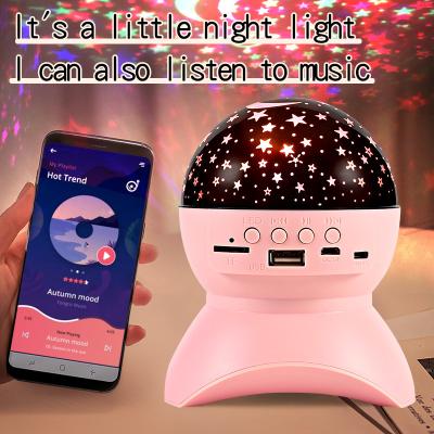 China Blue Surf Effect LED Projector Night Light Projector Tooth Music Speaker 360 Degree Rotating 8 Colorful Lights for Kids Children Birthday Christmas for sale