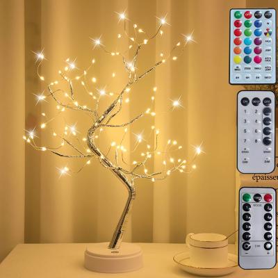 China Modern Remote Control Fairy Lights Spirit Tree Lamp with 16 Colors Changing 108 LED Tree Bonsai Tree Lights Desktop for sale